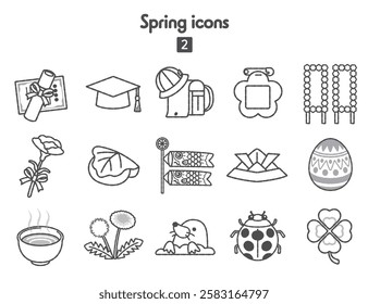 A collection of icons related to spring traditions
