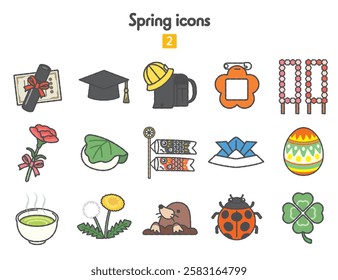 A collection of icons related to spring traditions