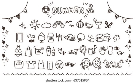 夏 手書き のイラスト素材 画像 ベクター画像 Shutterstock