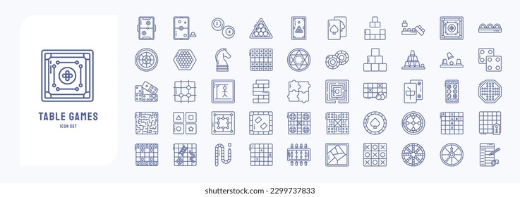 Collection of icons related to Table Games, including icons like Air Hokey, Chess, Casino Chips,  and more