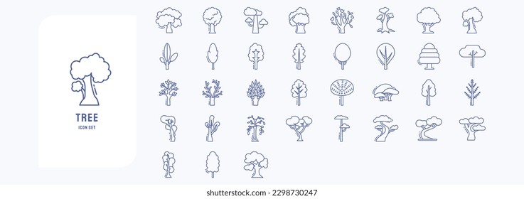 Collection of icons related to Tree, including icons like Apple, Locust, Magnolia, Maple and more
