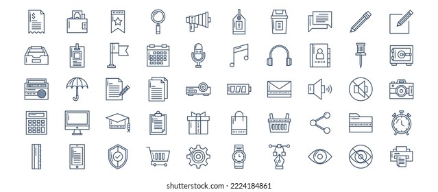 
Colección de iconos relacionados con el diseño de Ui e iconos web, incluyendo iconos como chat, share, edit, inbox y más. ilustraciones vectoriales, conjunto Pixel Perfect

