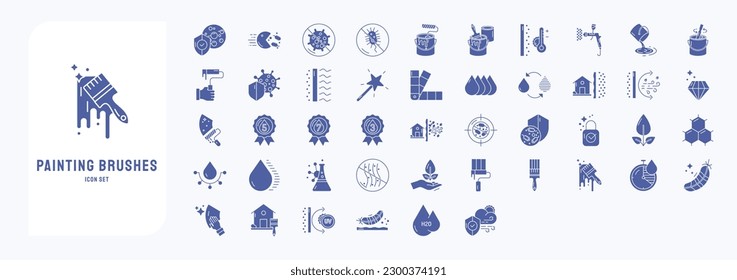 Collection of icons related to Wall Paint, including icons like Paint, wall Paint, color, and more