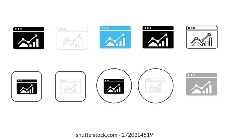 Colección de iconos que representan el análisis de datos y gráficos de crecimiento