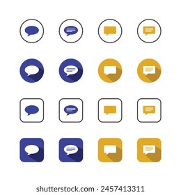 Colección de iconos, de color plano con sombras. Conjunto de iconos de línea fina. Ilustración vectorial plana