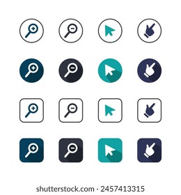 Collection of Icons set, flat colored with shadows. Thin line icons set. Flat vector illustration