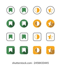 Collection of Icons set, flat colored with shadows. Thin line icons set. Flat vector illustration
