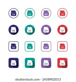 Collection of Icons set, flat colored with shadows. Thin line icons set. Flat vector illustration
