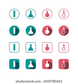 Collection of Icons set, flat colored with shadows. Thin line icons set. Flat vector illustration