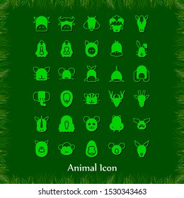 a collection of icons of several animals - vector