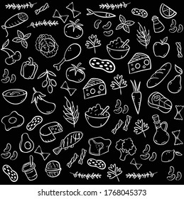 Collection of icons showing various food items