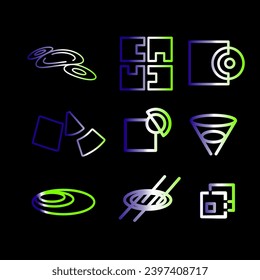 collection of icons as signs on websites, vector