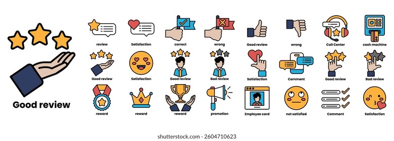 A collection of icons for a social media app. The icons include a hand giving a thumbs up, a hand giving a thumbs down, a hand giving a thumbs up with a heart