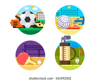 Collection of icons sports ball games