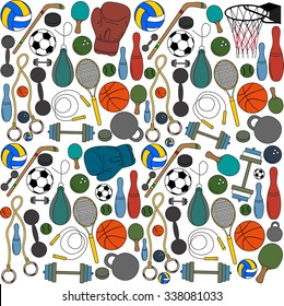 collection of icons sports items