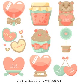 Collection of icons for st. Valentines Day