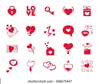 Collection icons for valentines day, vector illustrations