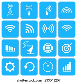 Collection icons for web and mobile apps. Vector illustration.