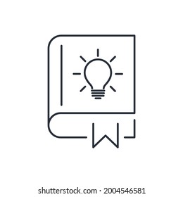 Collection of ideas and tips. Intelligent assistant for business, education. Household instructions for every day. Vector linear icon isolated on white background.
