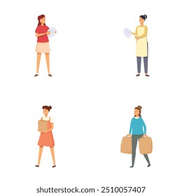 Collection of illustrated females in various professional roles, showcasing diversity in the workforce