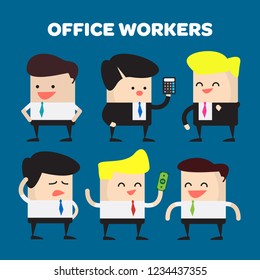 A collection of illustrated office worker characters