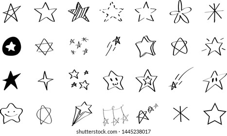 Collection of illustrated star icons