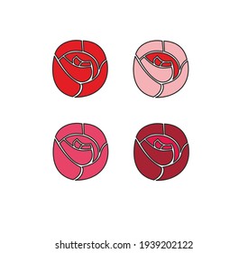 COLLECTION ILLUSTRATION OF COLORFUL FLOWERS AND ROSES