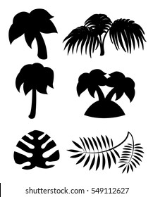 Collection Illustration of different kind of palm trees silhouette