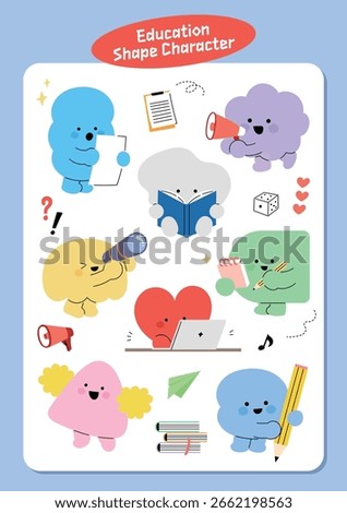 A collection of illustration figures performing study-related actions.