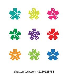 Collection of illustration pentagon shape icon.
