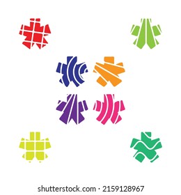 Sammlung von Illustrationssymbol für die Pentagonform.