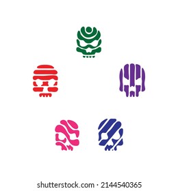 Collection of illustration skull icon.