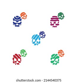 Collection of illustration skull icon.