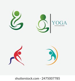 collection illustration vector graphic of yoga logo and symbol perfect for shop brands, spas, fitness, health, etc