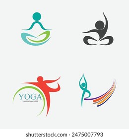 collection illustration vector graphic of yoga logo and symbol perfect for shop brands, spas, fitness, health, etc