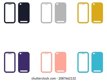 a collection of illustrations of cellphone cases with bright colors