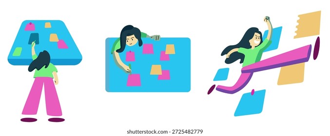 una colección de ilustraciones para compilar un tablero de visión para interfaz de usuario de Sitio web, aplicaciones, etc