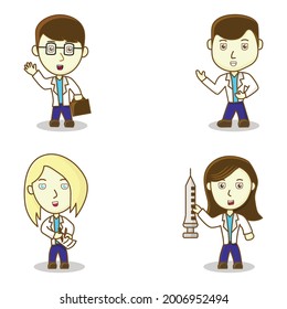 a collection of illustrations of doctors doing their jobs