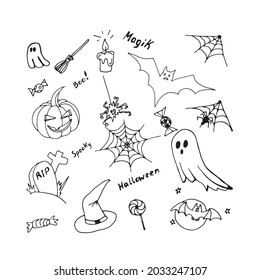 A collection of illustrations for Halloween.