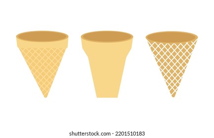 una colección de ilustraciones de conos de helados sobre un fondo blanco