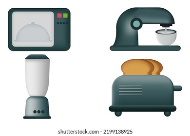 eine Sammlung von Illustrationen von elektronischen Küchengeräten mit Messtechnik
