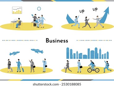 A collection of illustrations for multiple business scenes