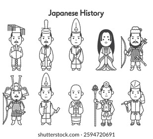 Collection of illustrations of people from medieval Japanese history