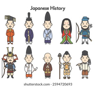 Collection of illustrations of people from medieval Japanese history