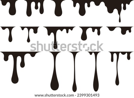 Collection of illustrations of smoothly dripping liquids