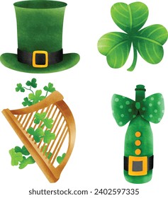 collection of illustrations for the St. Patrick's Day festival.