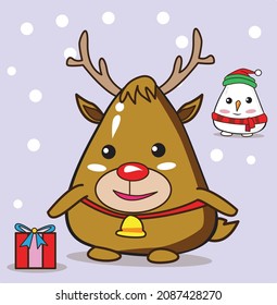 Collection   illustrations vector cartoon of Christmas and New Year.