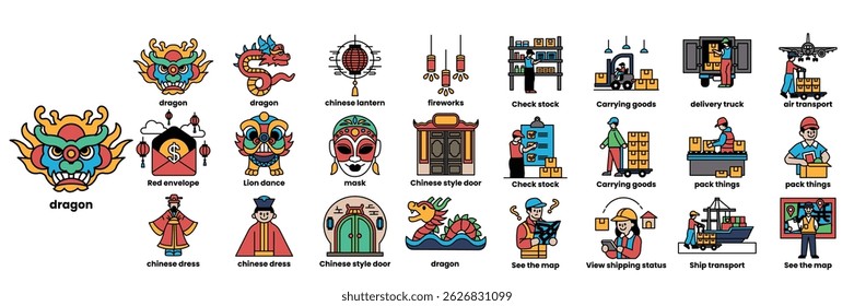 A collection of images of Asian characters and symbols
