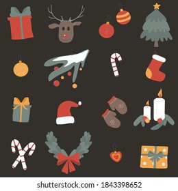 Collection of images of christmas attributes