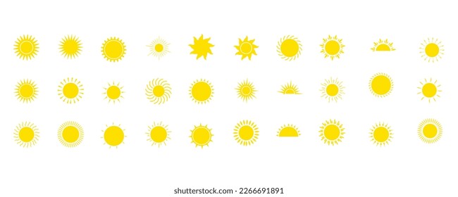 a collection of images of the sun with various shapes